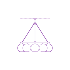 Fixtures Chandelier Sola 36 Chandelier Outline Icon Svg Set, Free Vectors File
